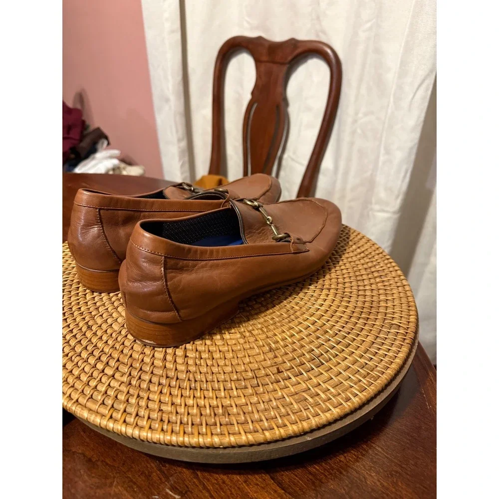 Vince Camuto Mens Brown Leather Horsebit Loafers Size 11 M Slip On Dress Shoes